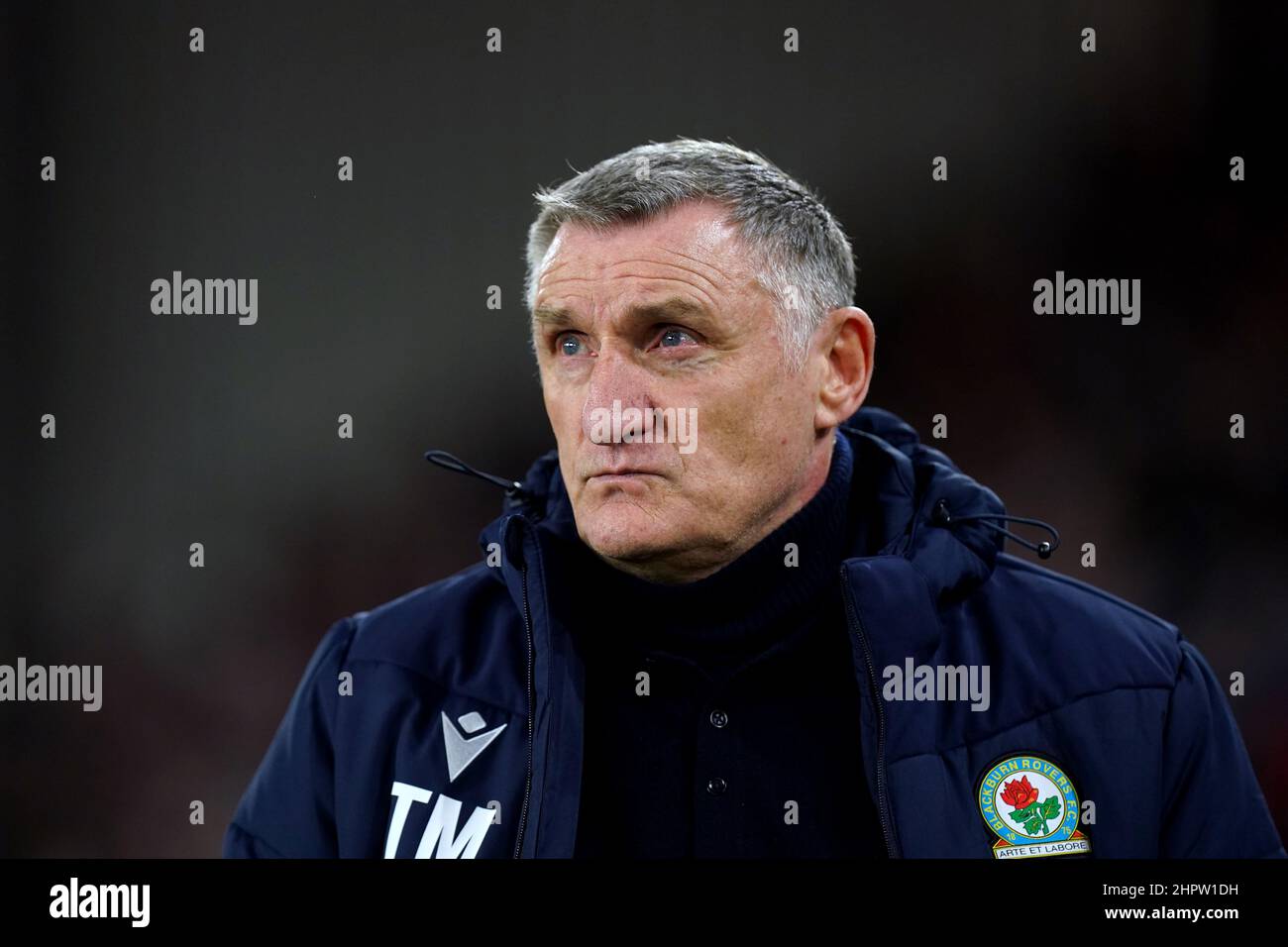 Blackburn Rovers manager Tony Mowbray during the Sky Bet Championship match at Bramall Lane, Sheffield. Picture date: Wednesday February 23, 2022. Stock Photo