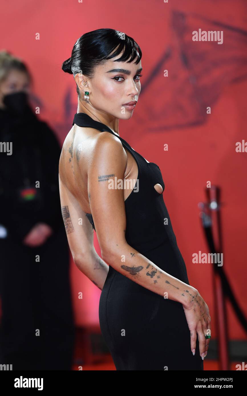 London, UK. 23 February 2022. Zoe Kravitz attending the special screening of The Batman at BFI IMAX cinema in London. Picture date: Wednesday February 23, 2022. Photo credit should read: Matt Crossick/Empics/Alamy Live News Stock Photo