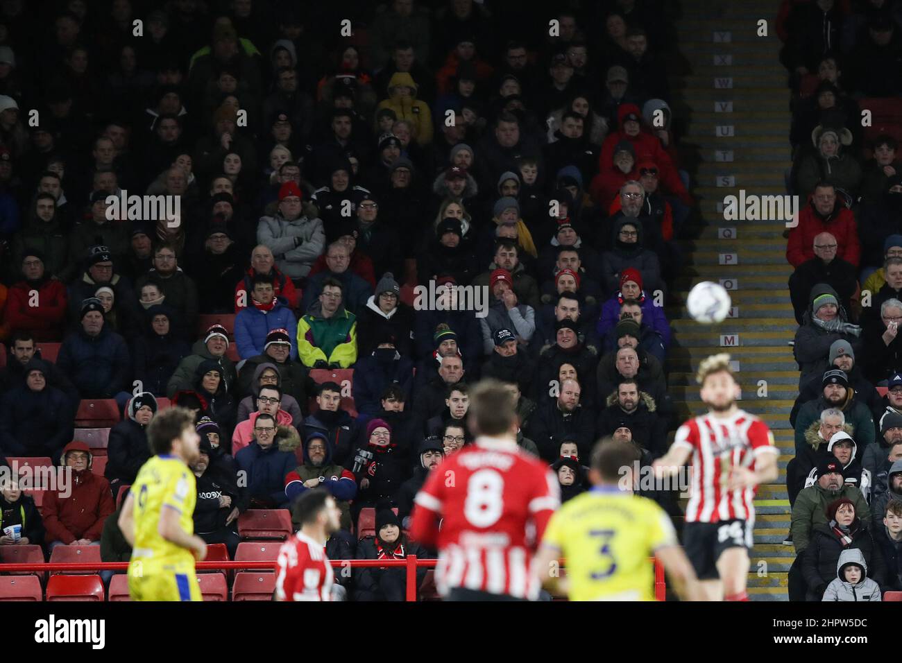 Sheffield, England, 23rd February 2022.  A general view of fans in the stands during the Sky Bet Championship match at Bramall Lane, Sheffield. Picture credit should read: Isaac Parkin / Sportimage Stock Photo