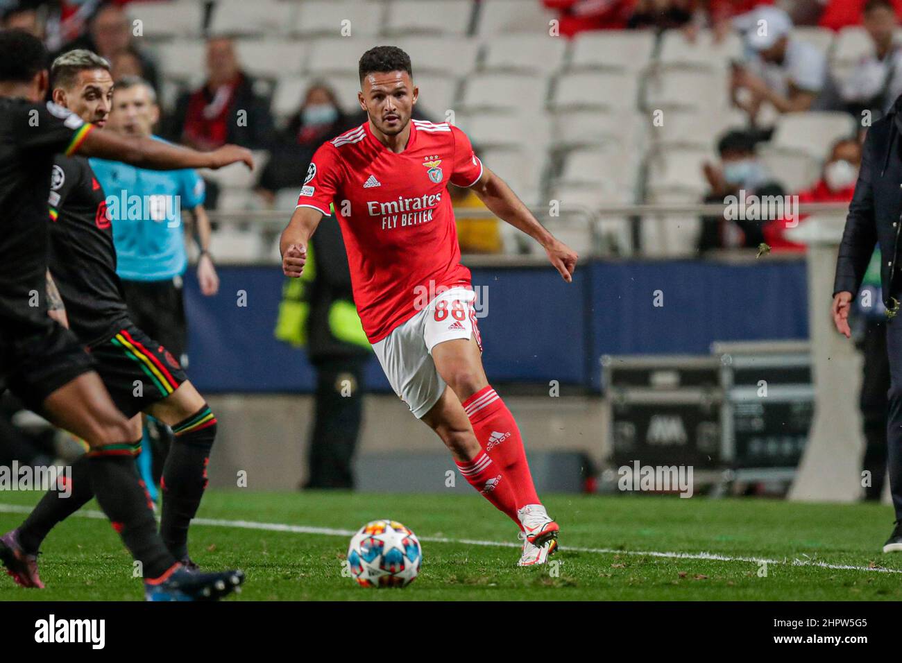 LISBON, PORTUGAL - FEBRUARY 23: Goncalo Ramos of SL Benfica during the UEFA Champions League match between SL Benfica and AFC Ajax at Estadio do SL Benfica on February 23, 2022 in Lisbon, Portugal (Photo by Peter Lous/Orange Pictures) Stock Photo