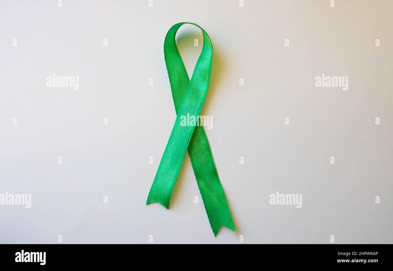 The symbol of Kidney Day is a green ribbon on a white background