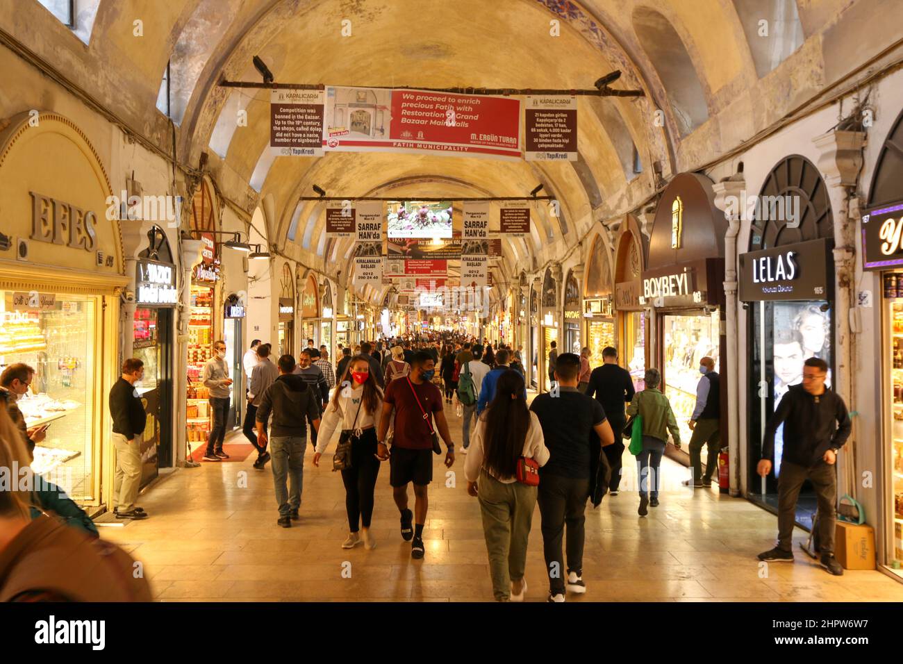 Grand Bazaar, Grand Bazaar is famous touristic destination and landmark in Turkey. Tourism concept and idea. Stock Photo