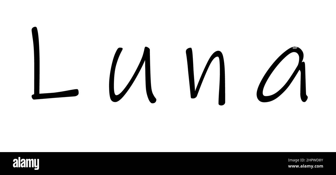 Simple text name design on white Stock Photo Alamy