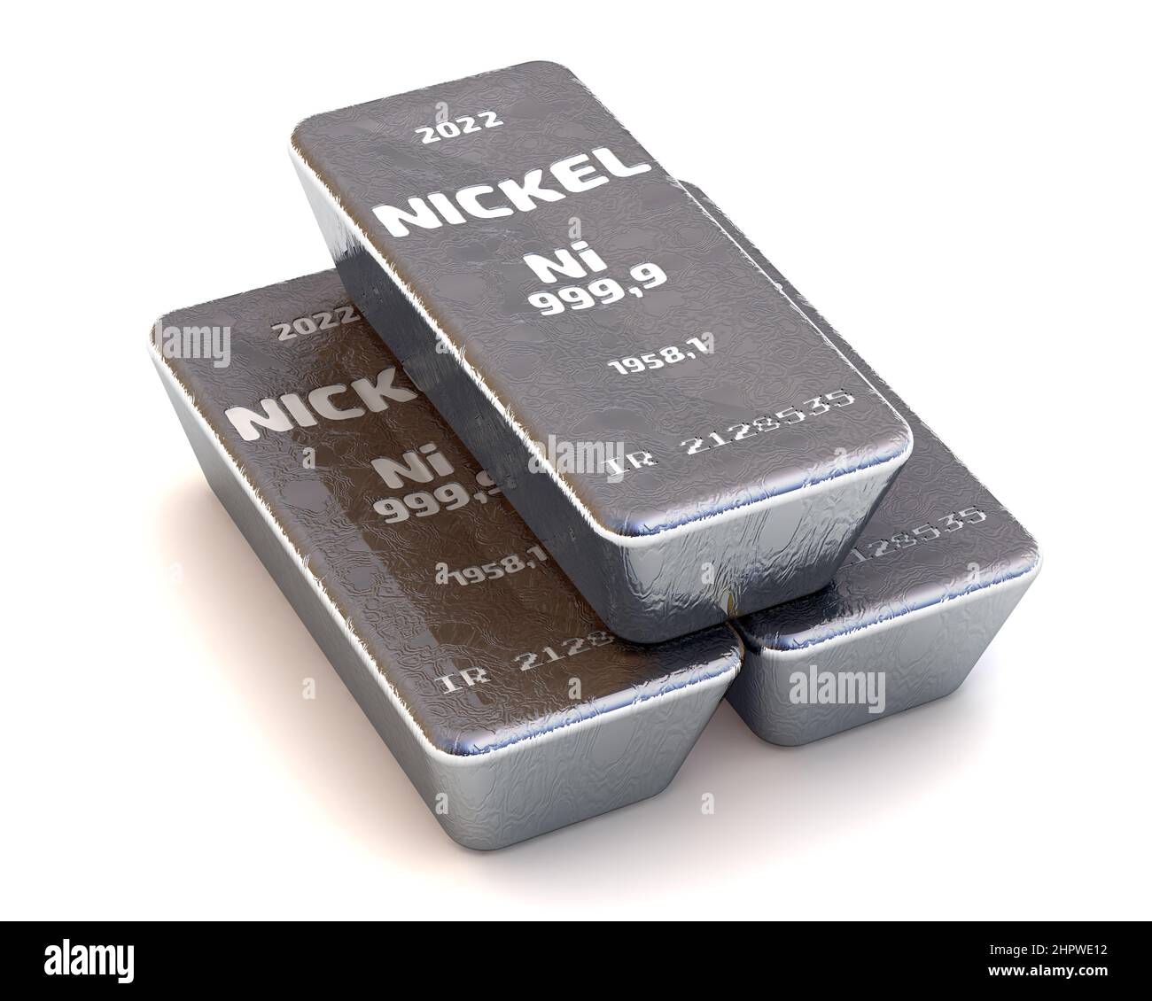 Nickel. Bullions of the highest standard. There are three ingots of 999