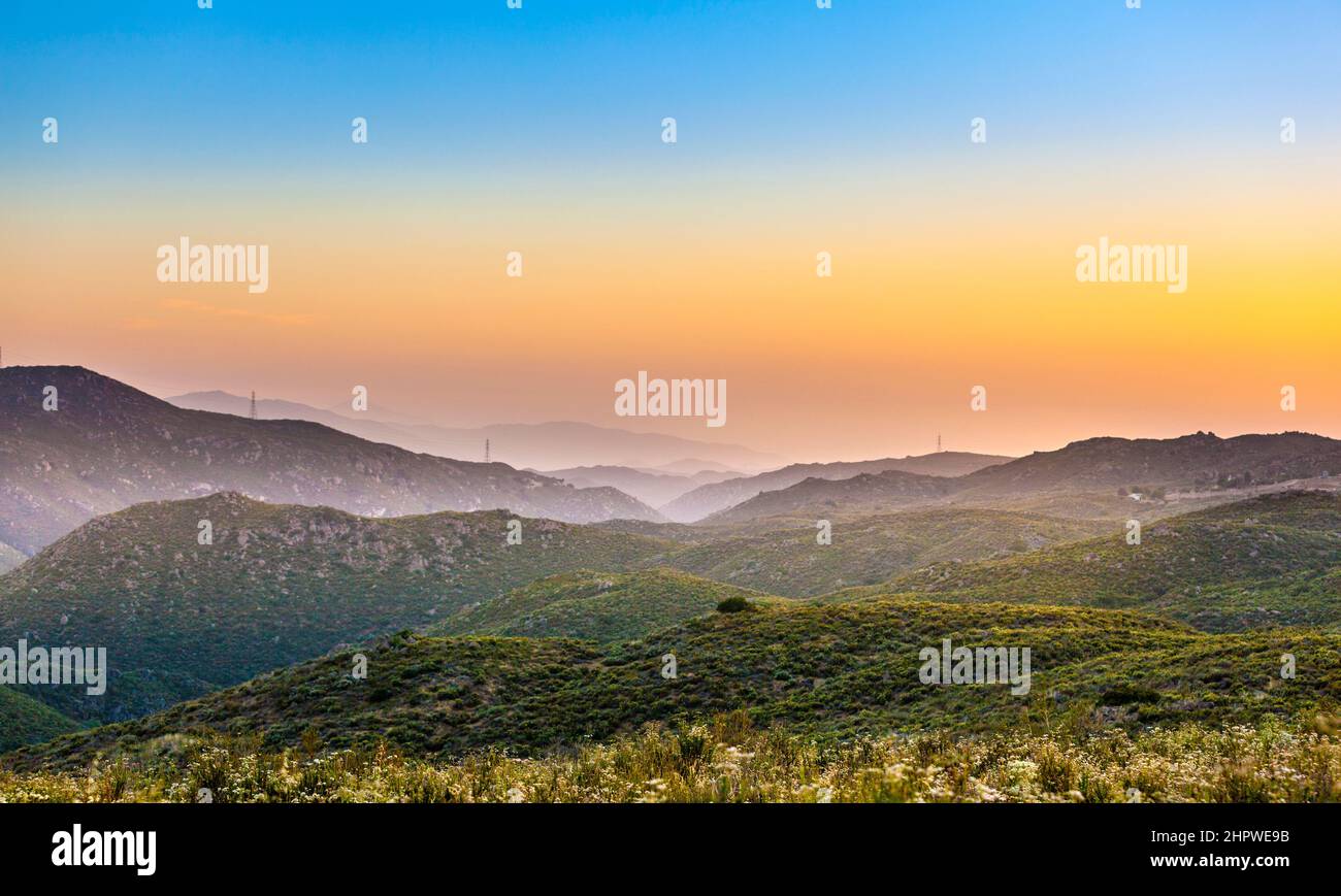 Cleveland national forest in sunset, California, USA Stock Photo Alamy