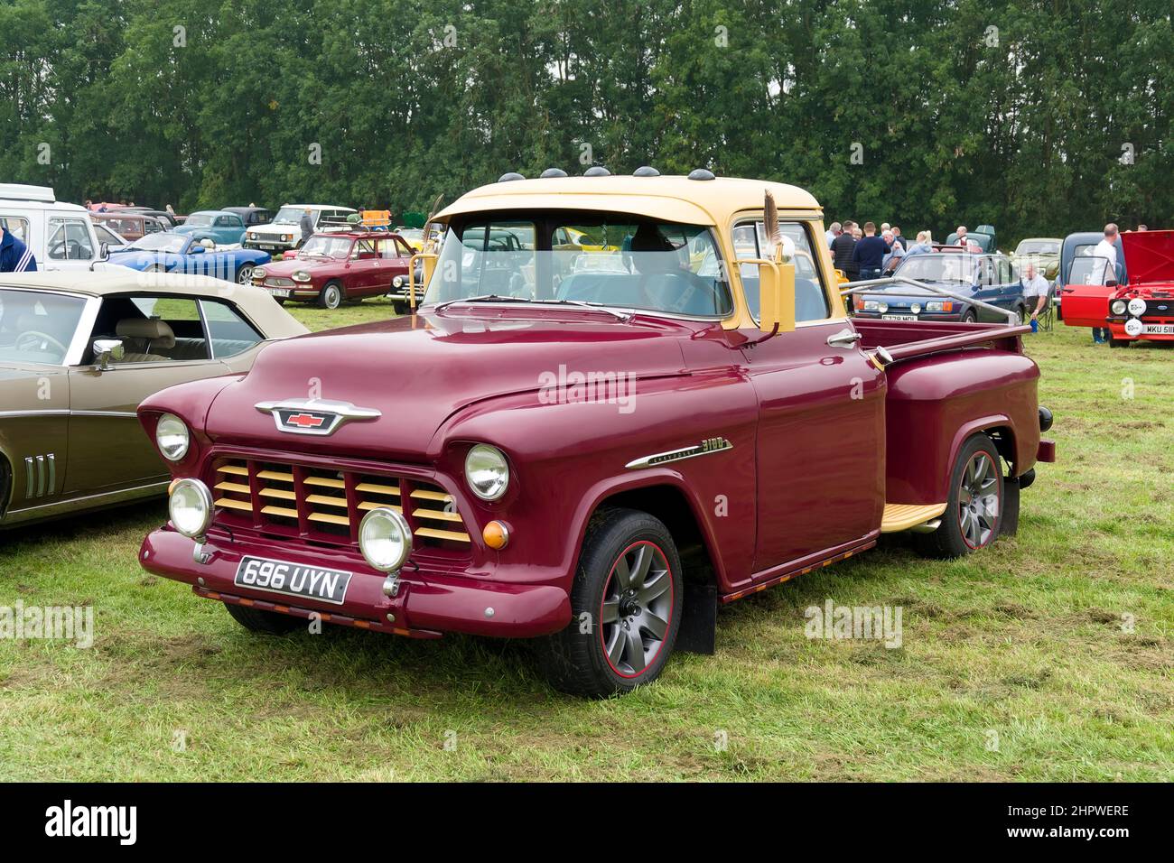 Westbury, Wiltshire, UK - September 5 2021: A 1955 Chevrolet Apache Pick Up truck at the 2021 White Horse Classic and Vintage Vehicle Show Stock Photo