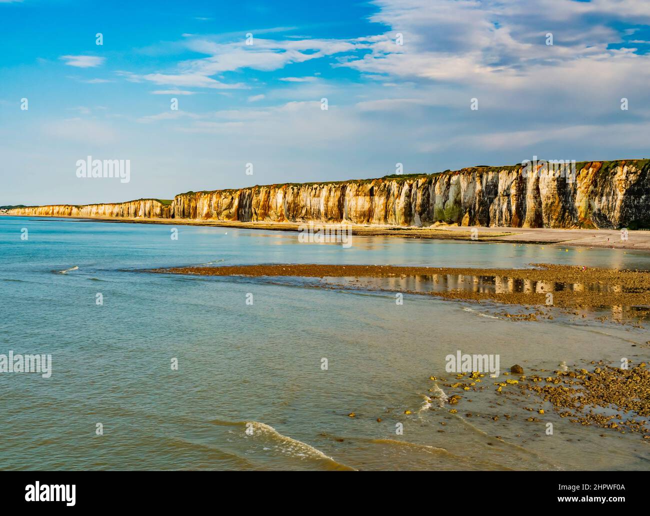Panoramic View Of Saint Valery En Caux Coastline Vertical White Cliffs panoramic-view-of-saint-valery-en-caux-coastline-vertical-white-cliffs
