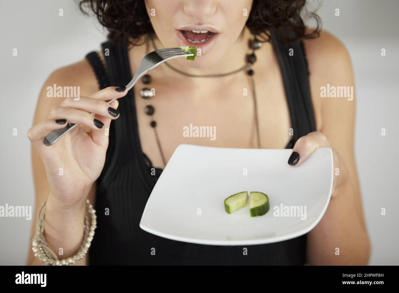 The pressures of Hollywood. Shot of a young woman suffering from anorexia. Stock Photo