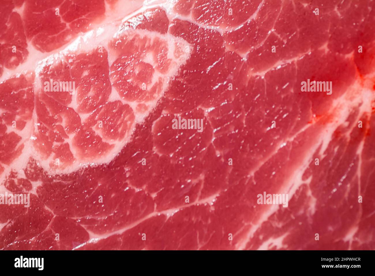 Raw pork steak. Macro background. Raw pork steak texture. High quality