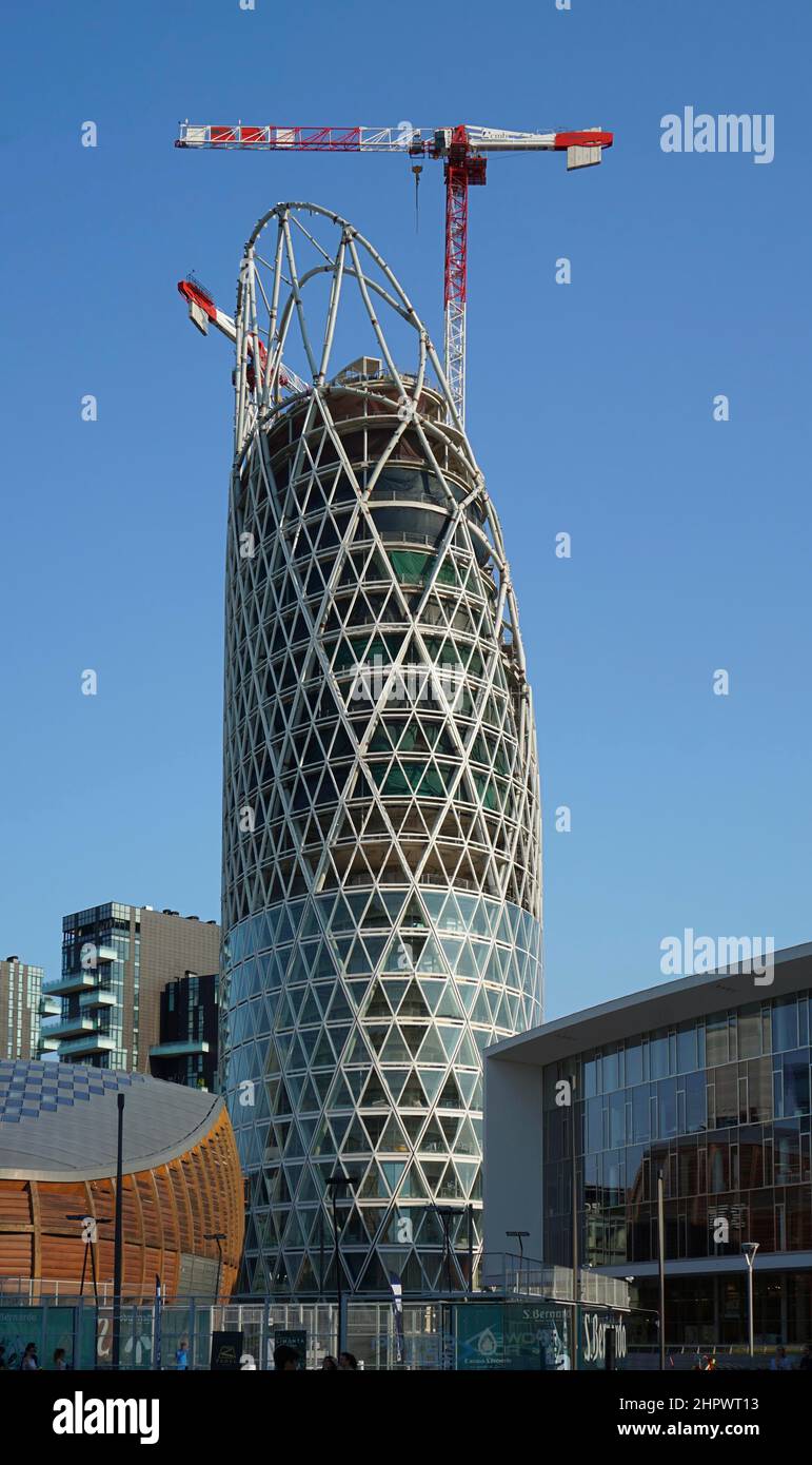 Nido Verticale high-rise, Vertical Nest under construction, Porta Nuova, Milan, Lombardy, Italy Stock Photo
