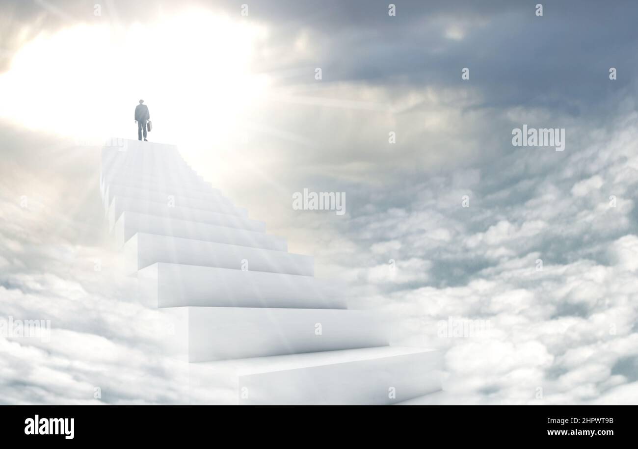 stairs to heaven, bright light from heaven, stairway leading up to