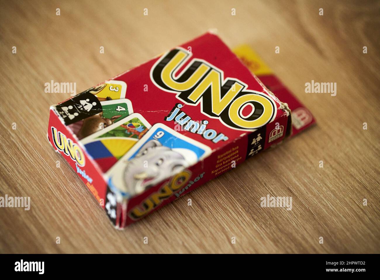 Uno Junior card game in a box Stock Photo - Alamy