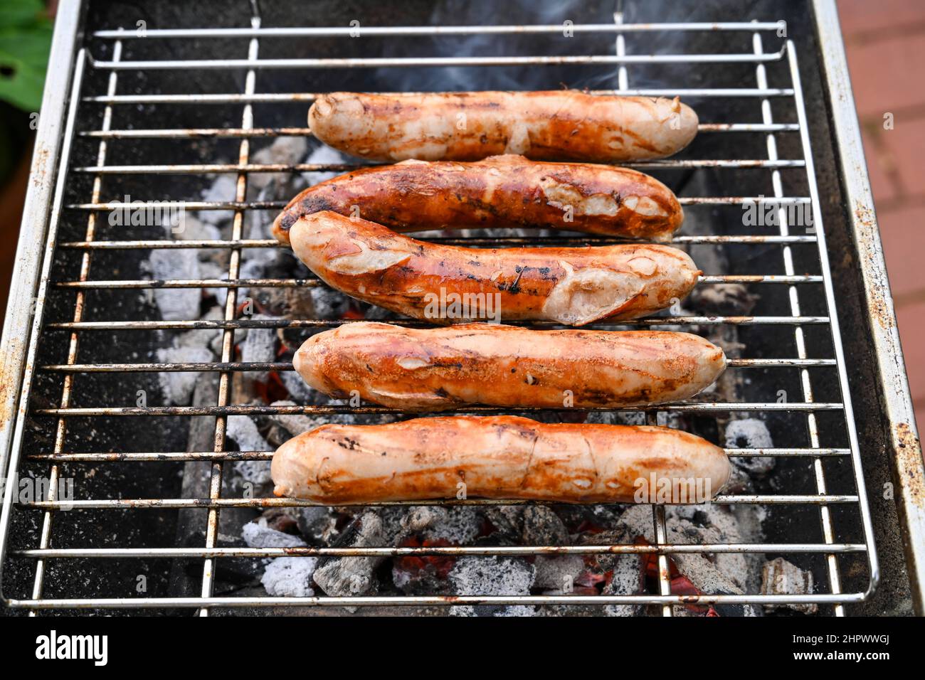 Sausages, charcoal grill Stock Photo Alamy