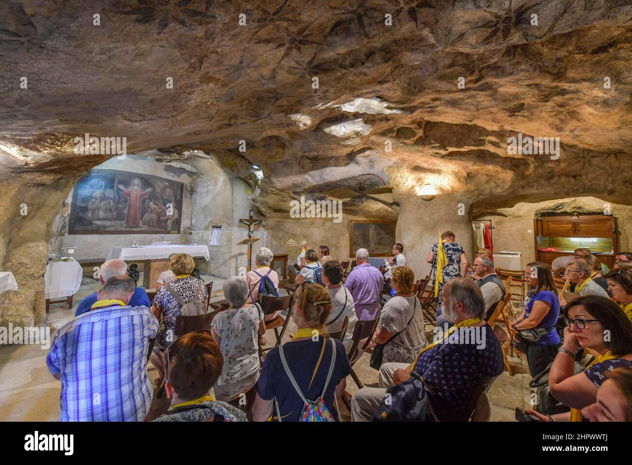 Catholics' Grotto of Betrayal, Mount of Olives, Jerusalem, Israel Stock Photo