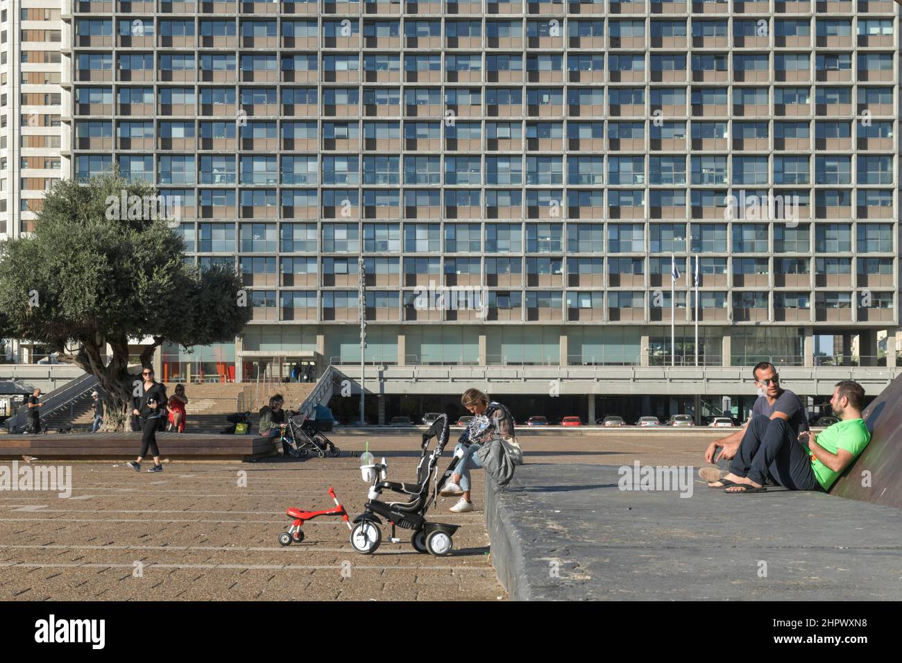 Municipal City Hall Izhak Rabin Square Tel Aviv Israel Stock Photo