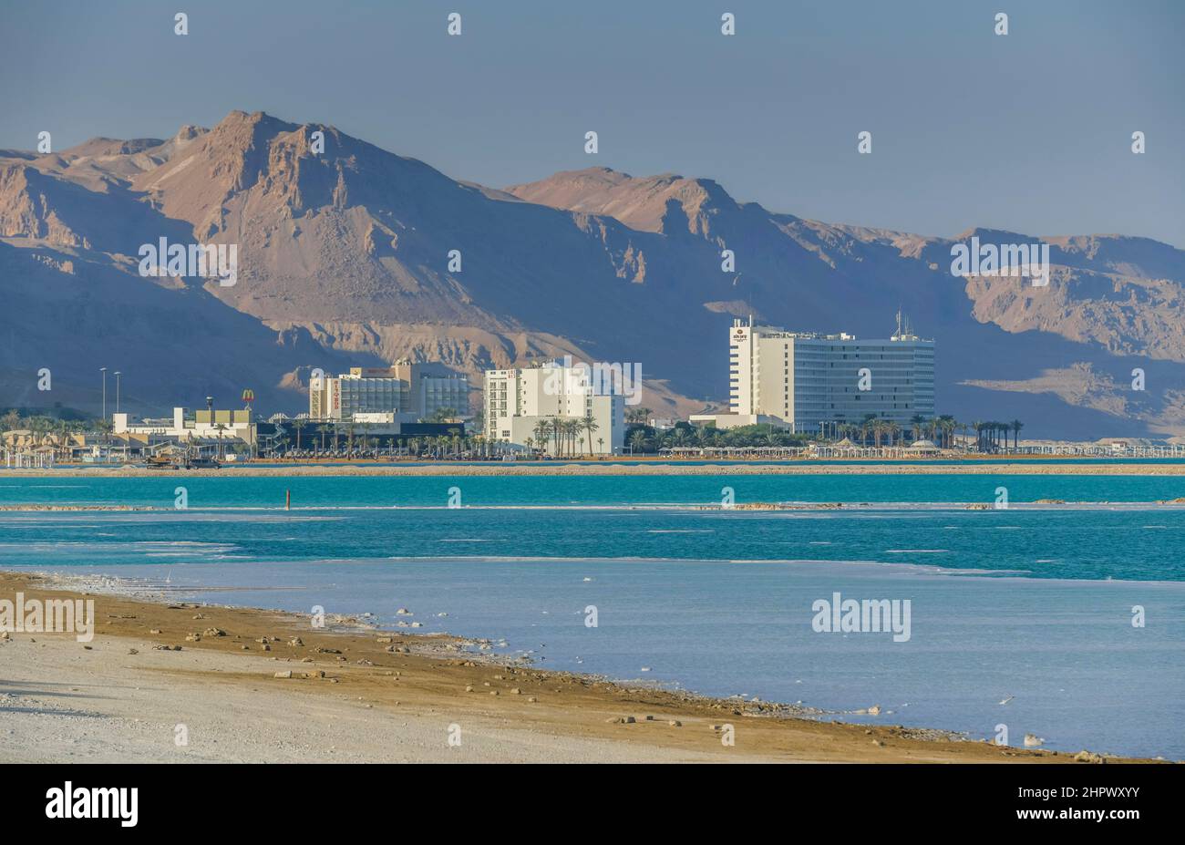 Southern Dead Sea, hotel facilities, En Bokek, Israel Stock Photo