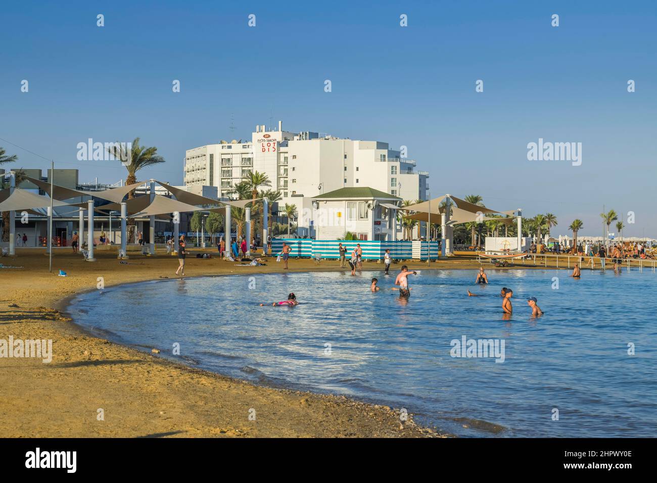 Southern Dead Sea, hotel facilities, En Bokek, Israel Stock Photo