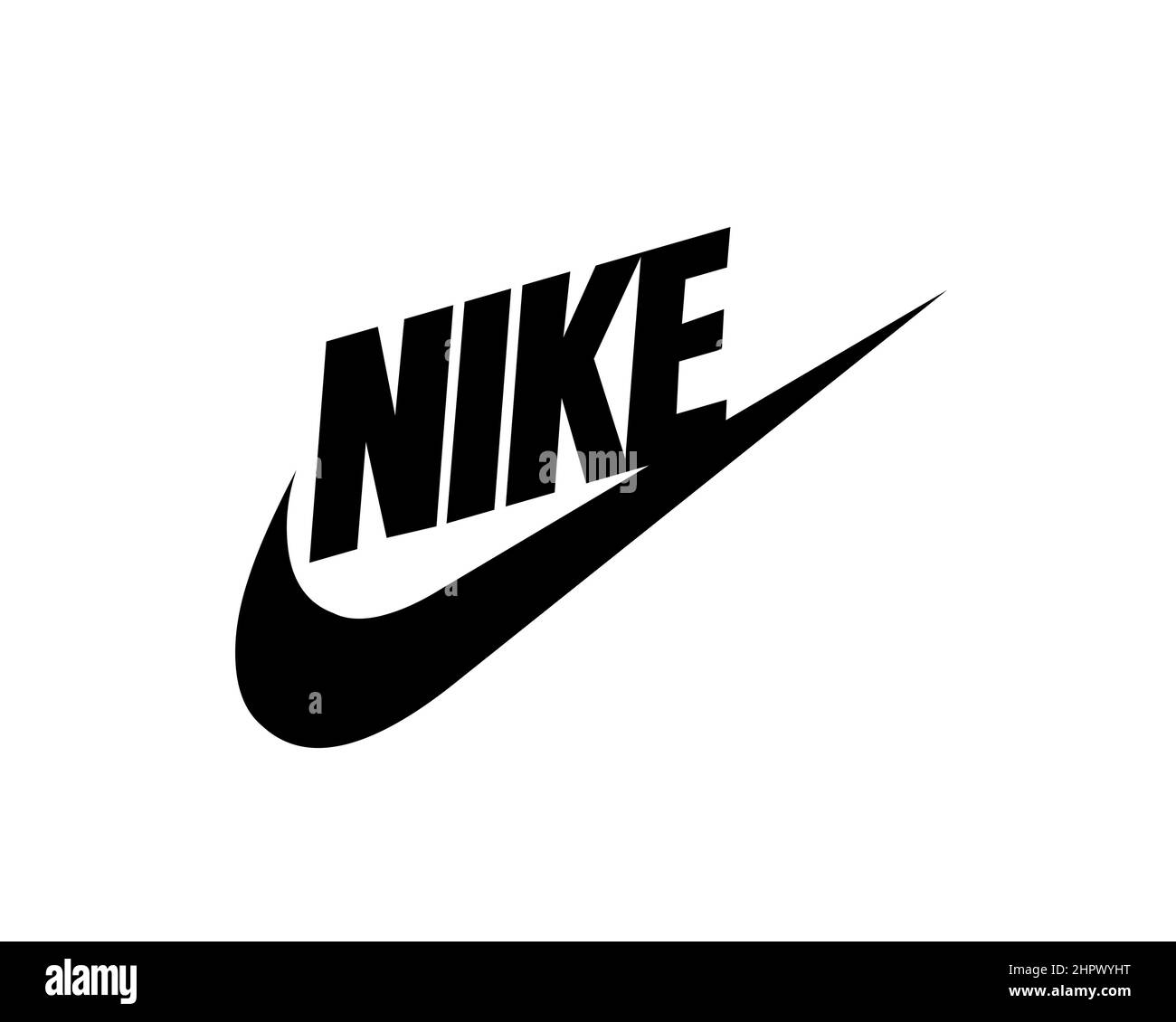 Nike, rotated, white background, logo, brand name Stock - Alamy