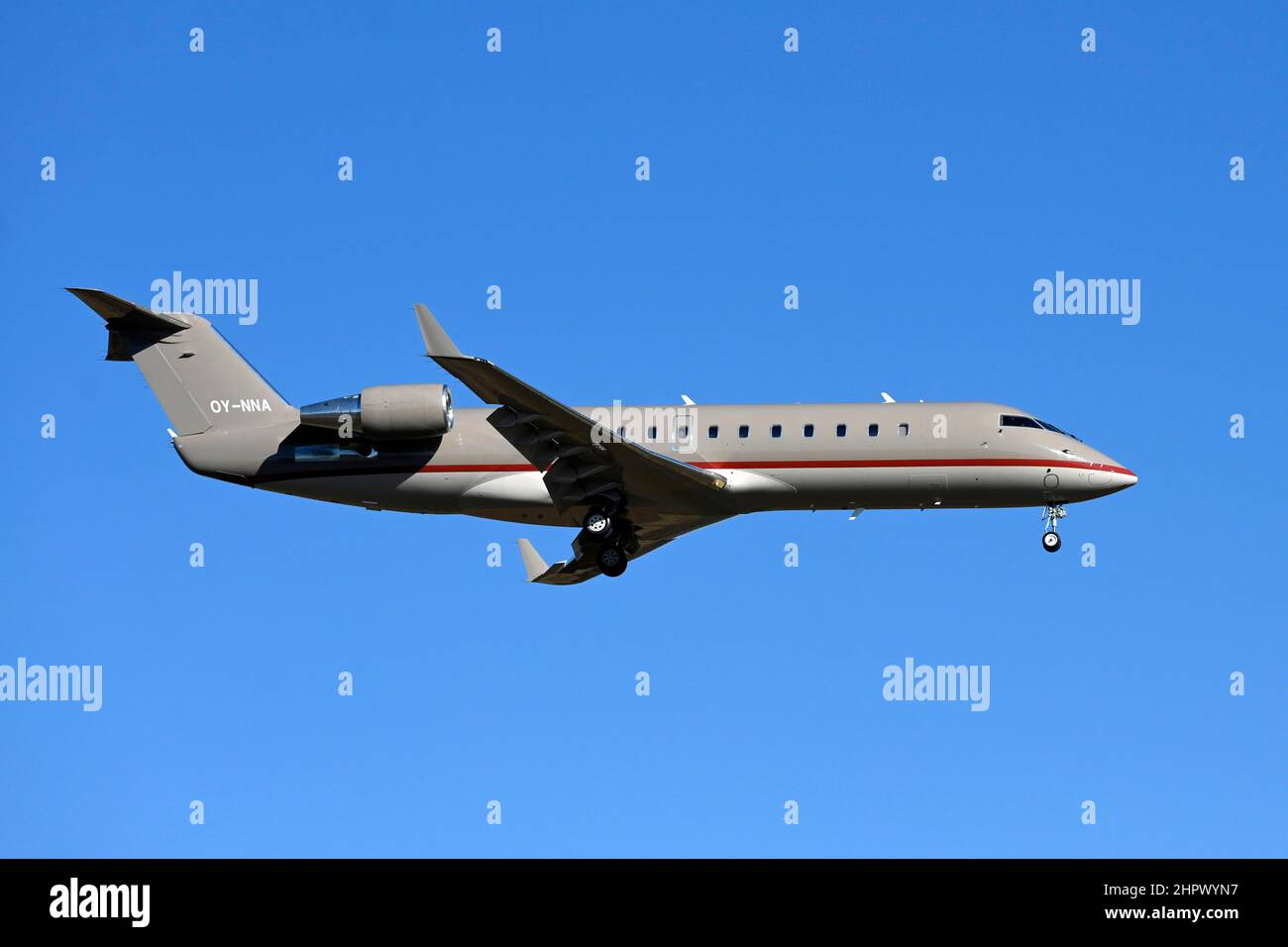 Aircraft ExecuJet Scandinavia, Bombardier CRJ200, OYNNA Stock Photo