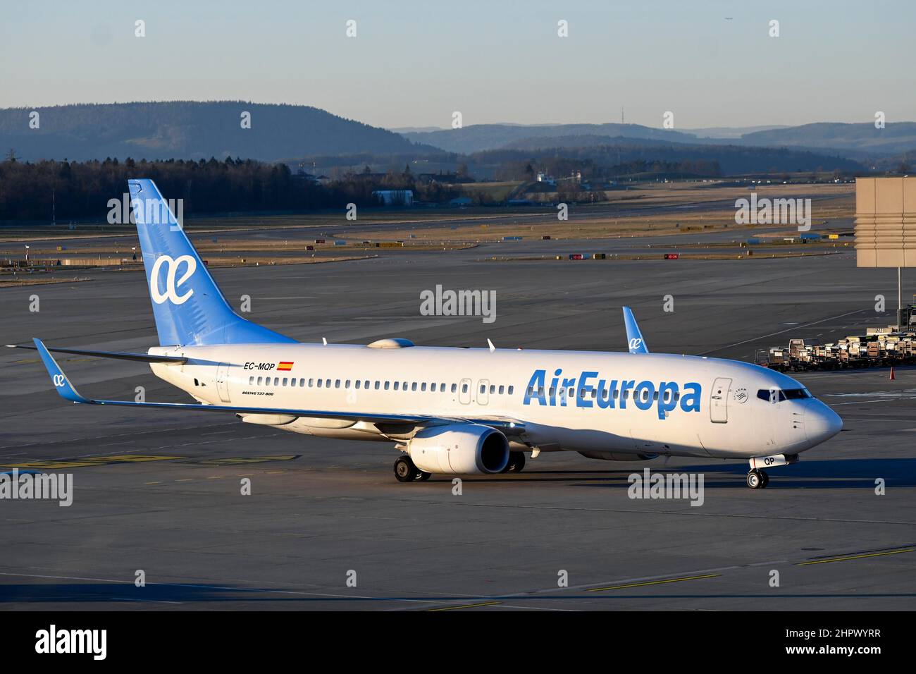 Aircraft Air Europa, Boeing 737-800, EC-MQP, Zurich Kloten, Switzerland Stock Photo