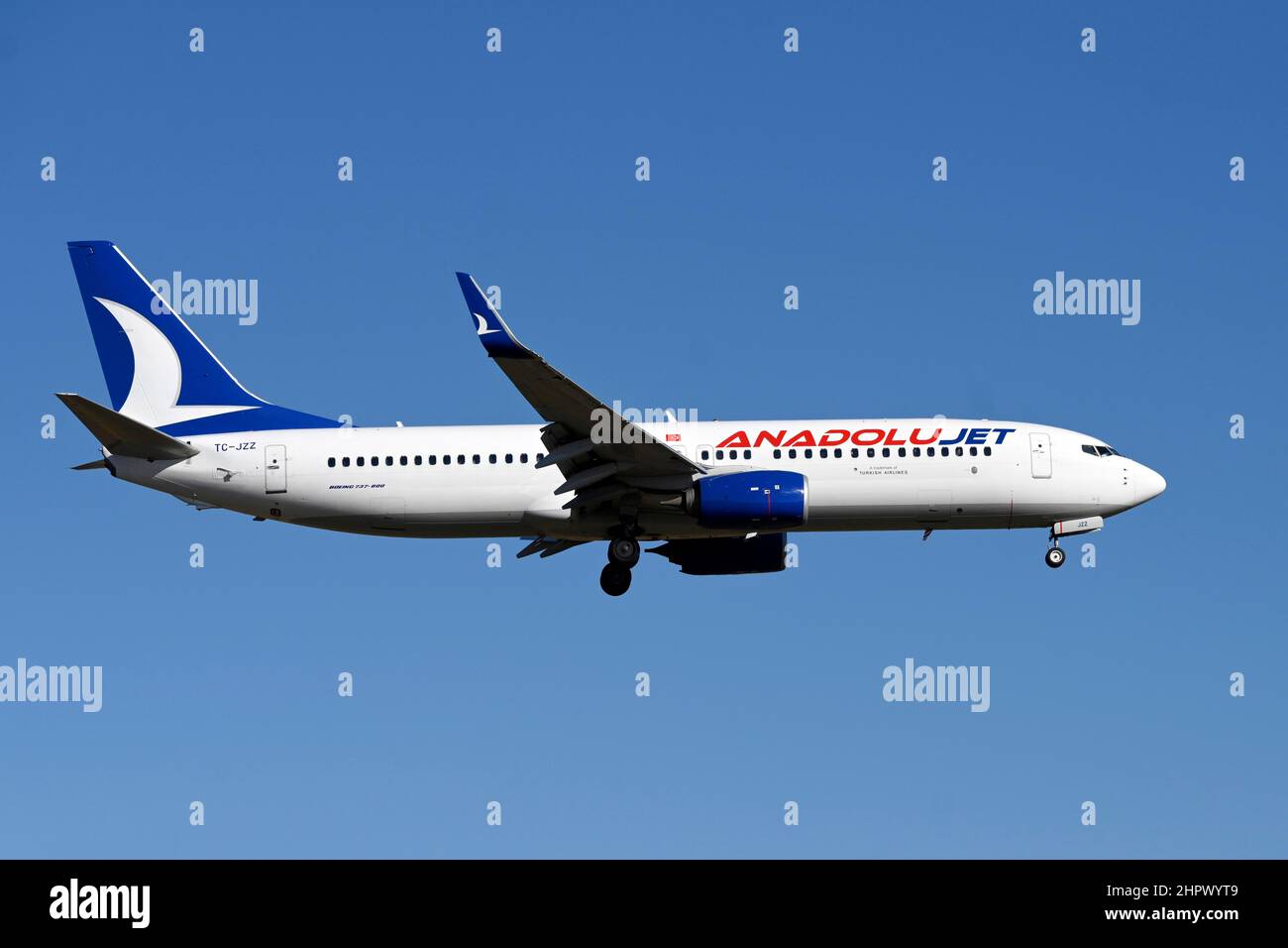 Aircraft Anadolu Jet, Boeing 737-8KV, TC-JZZ Stock Photo