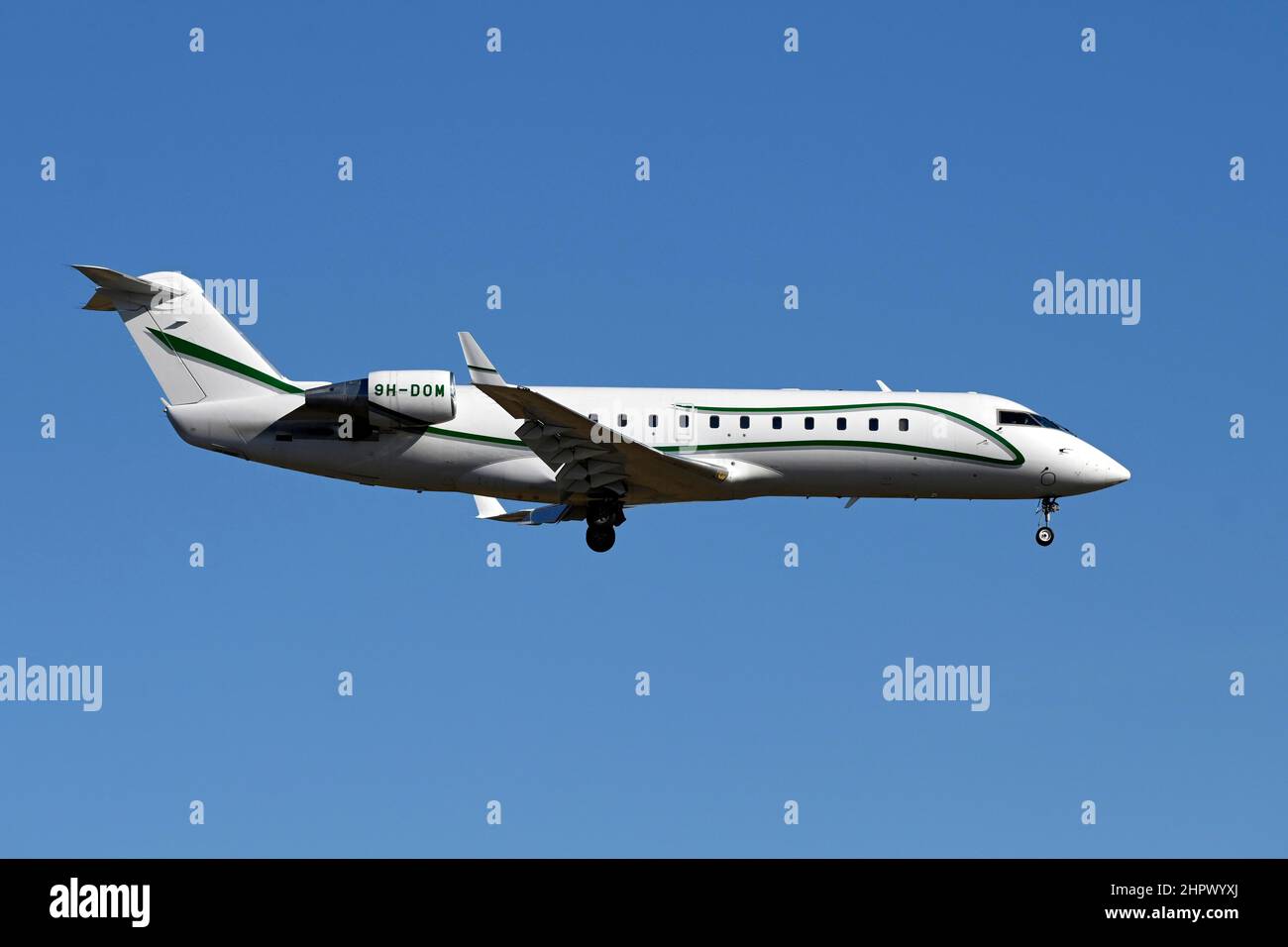 Aircraft AIR X Charter, Bombardier CRJ-200 9H-DOM Stock Photo