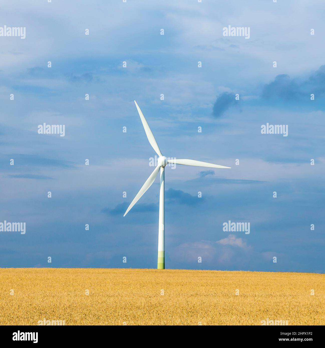 wind generator in rural landscape for sustainable energy Stock Photo ...