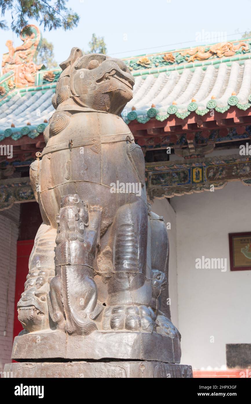 LUOYANG, CHINA - Statue at Guanlin Temple. a famous Historic Site in Luoyang, Henan, China. Stock Photo