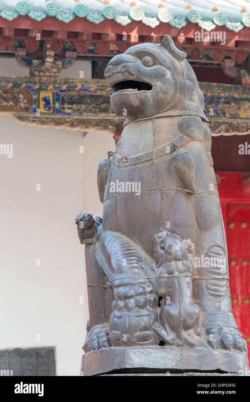 LUOYANG, CHINA - Statue at Guanlin Temple. a famous Historic Site in Luoyang, Henan, China. Stock Photo