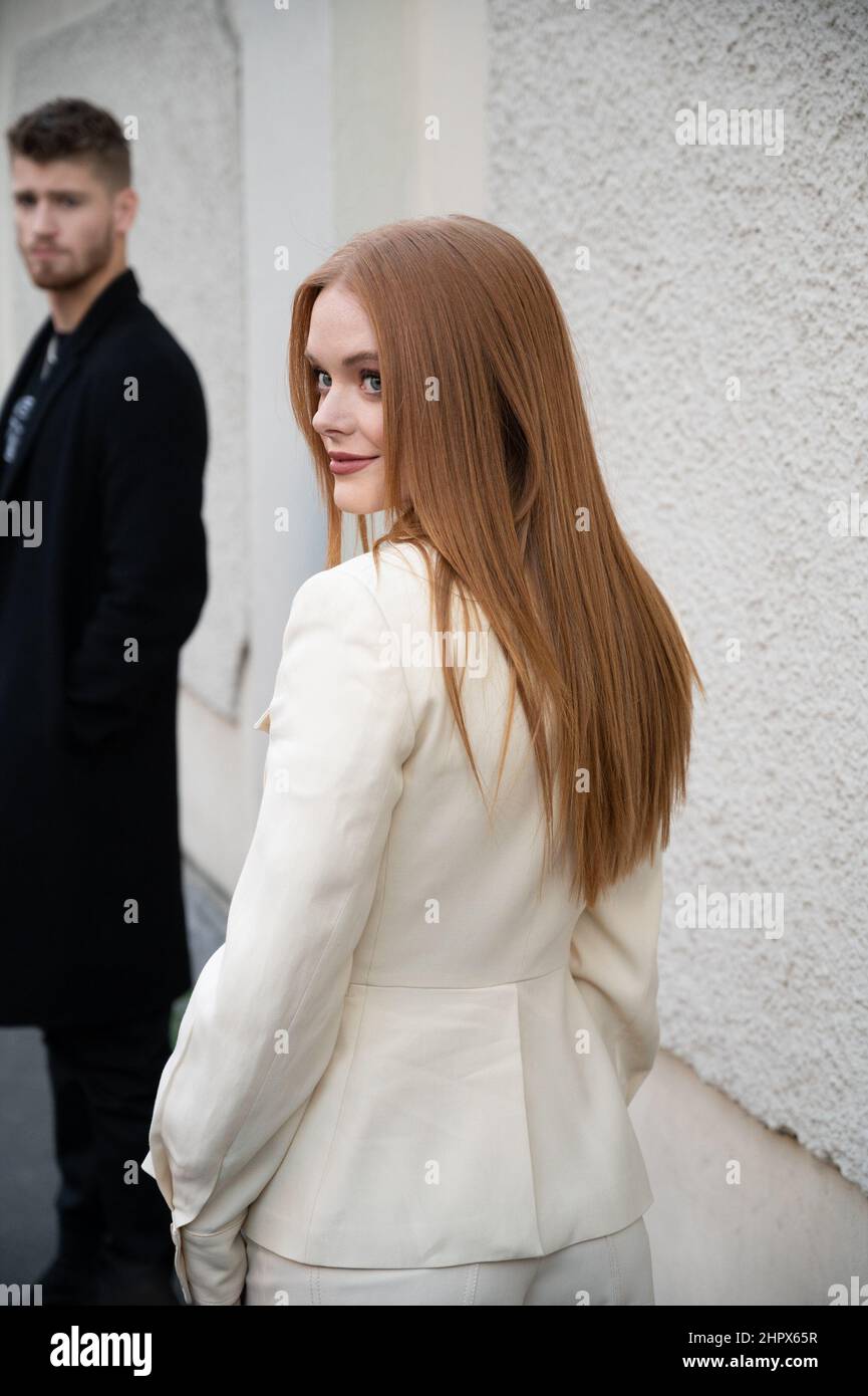 Danny Griffin & Abigail Cowen outside of Alberta Ferretti fashion show