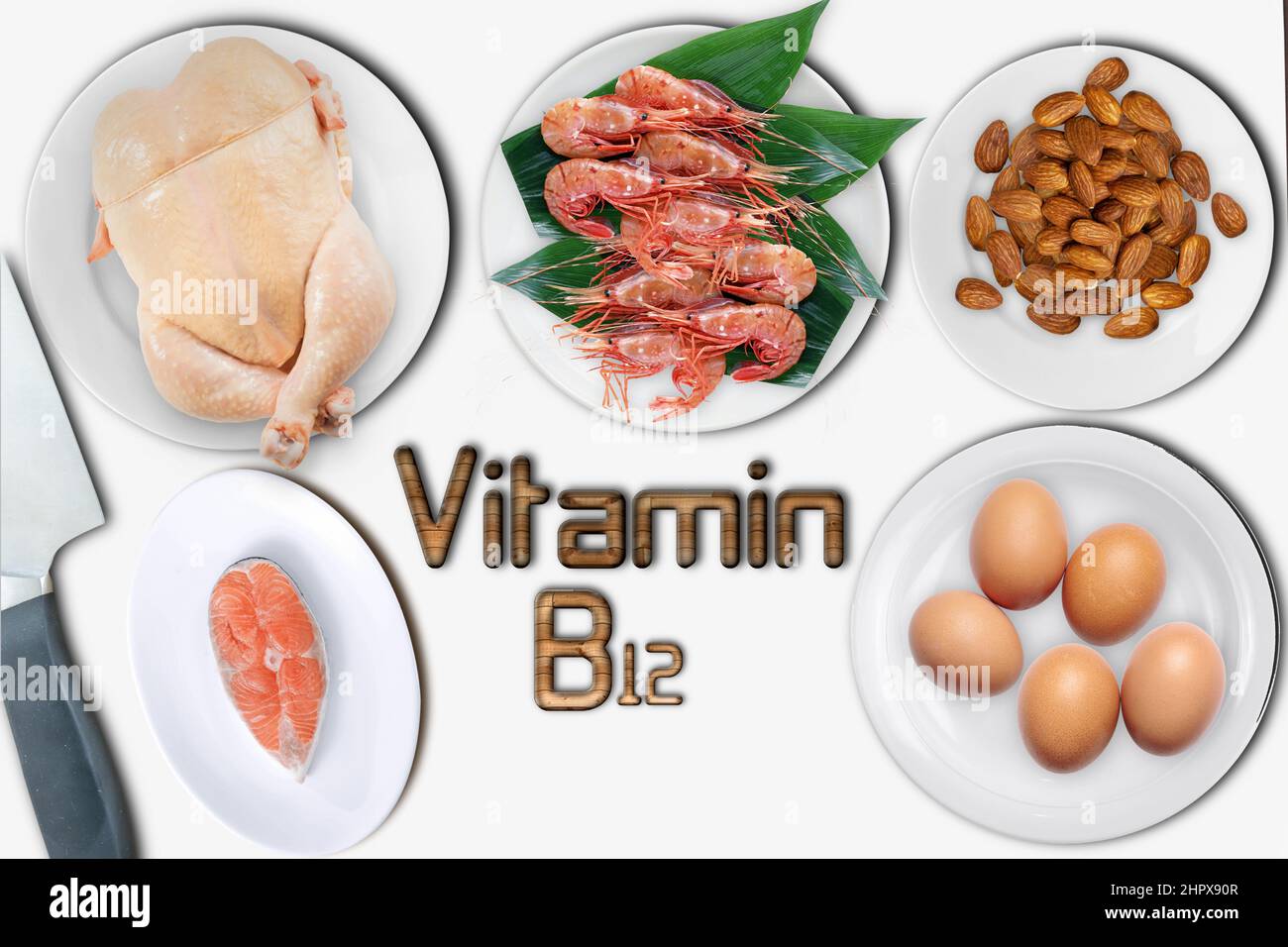 Natural sources of Vitamin B12 (Cobalamin). Healthy diet eating. Top view Stock Photo Alamy
