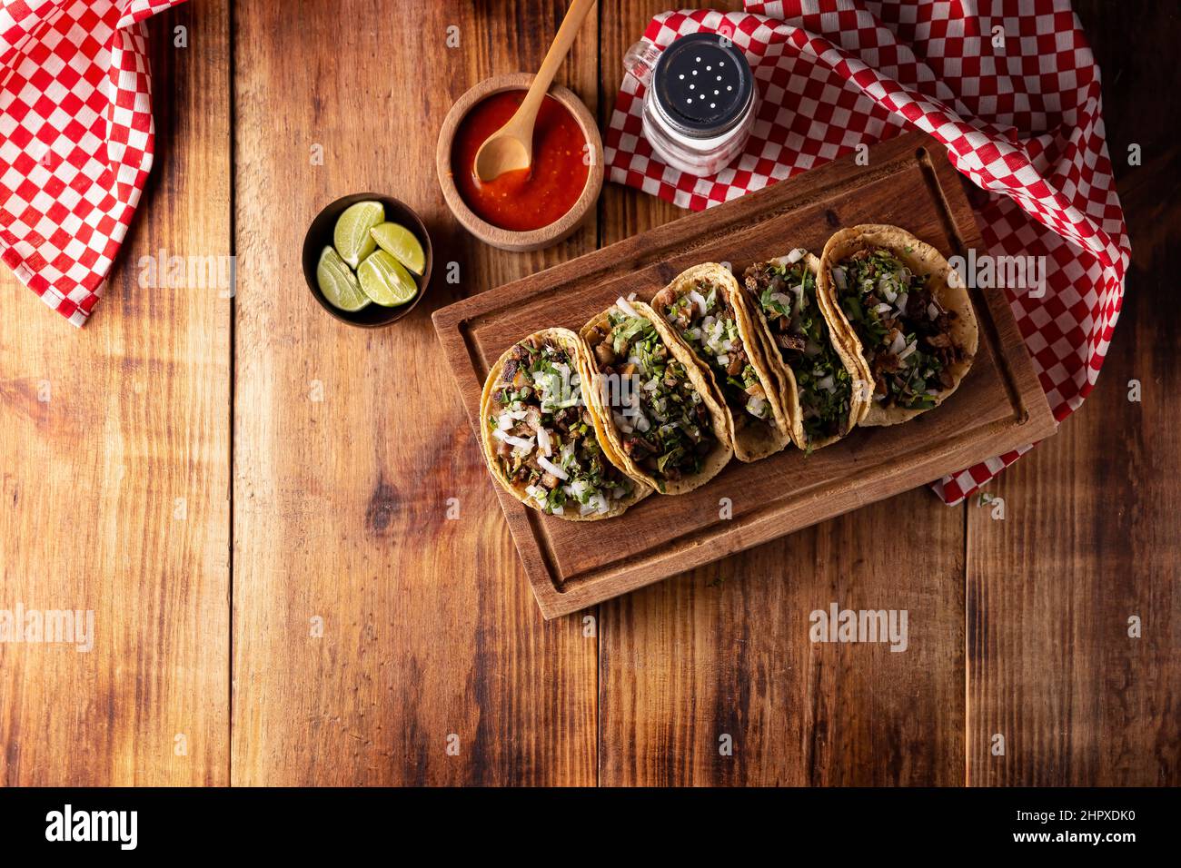 Tacos de Suadero. Fried meat in a corn tortilla. Street food from CDMX
