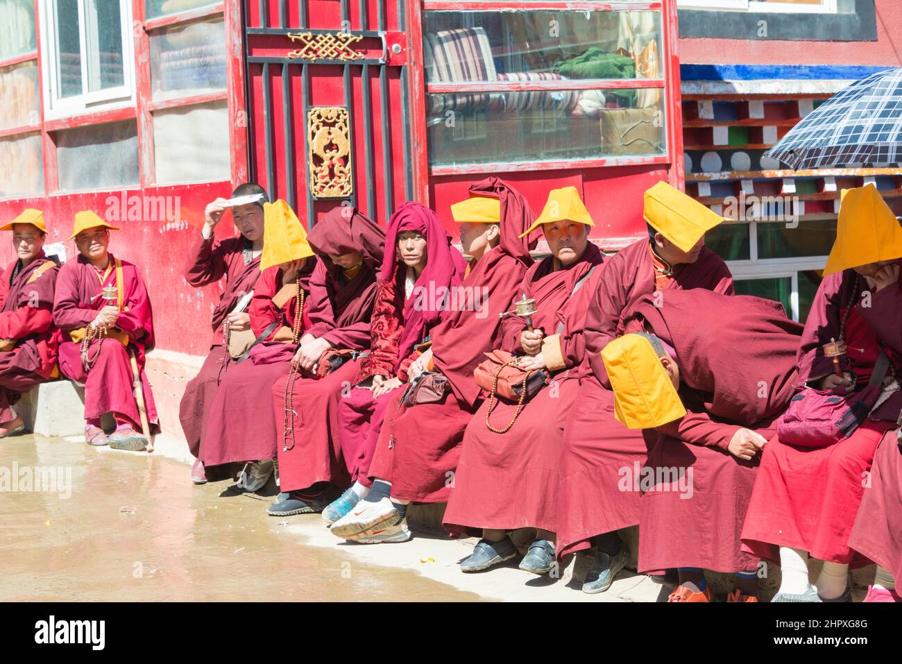 SICHUAN, CHINA - Larung Gar(Larung Five Sciences Buddhist Academy). a famous Lamasery in Seda, Sichuan, China. Stock Photo