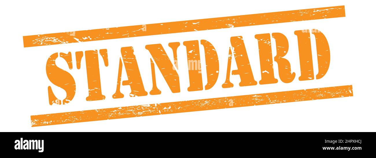 STANDARD text on orange grungy vintage rubber stamp Stock Photo - Alamy