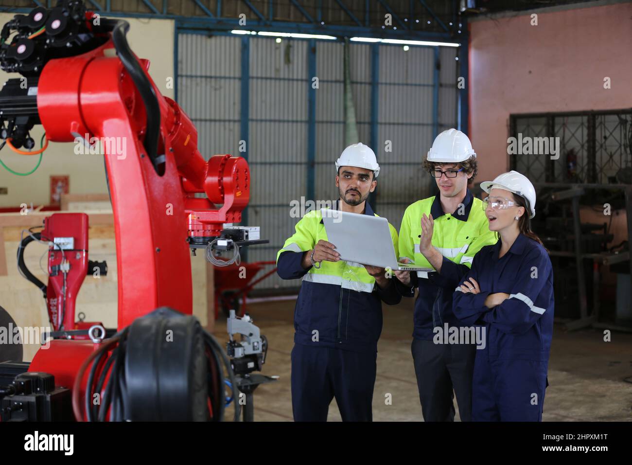 Machine Operation Engineering Factory Engineer Operating machines in industry factory Stock Photo - Alamy