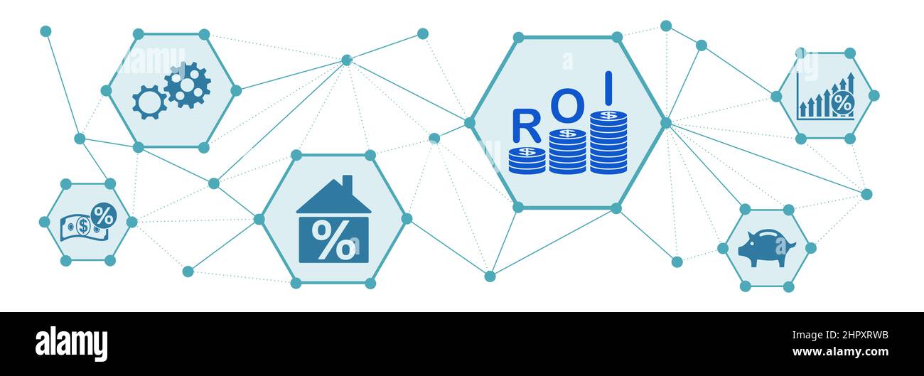 Concept of roi with connected icons Stock Photo - Alamy