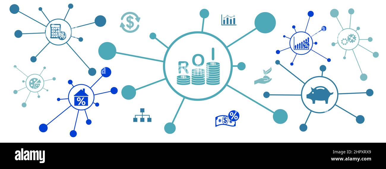 Concept of roi with connected icons Stock Photo - Alamy