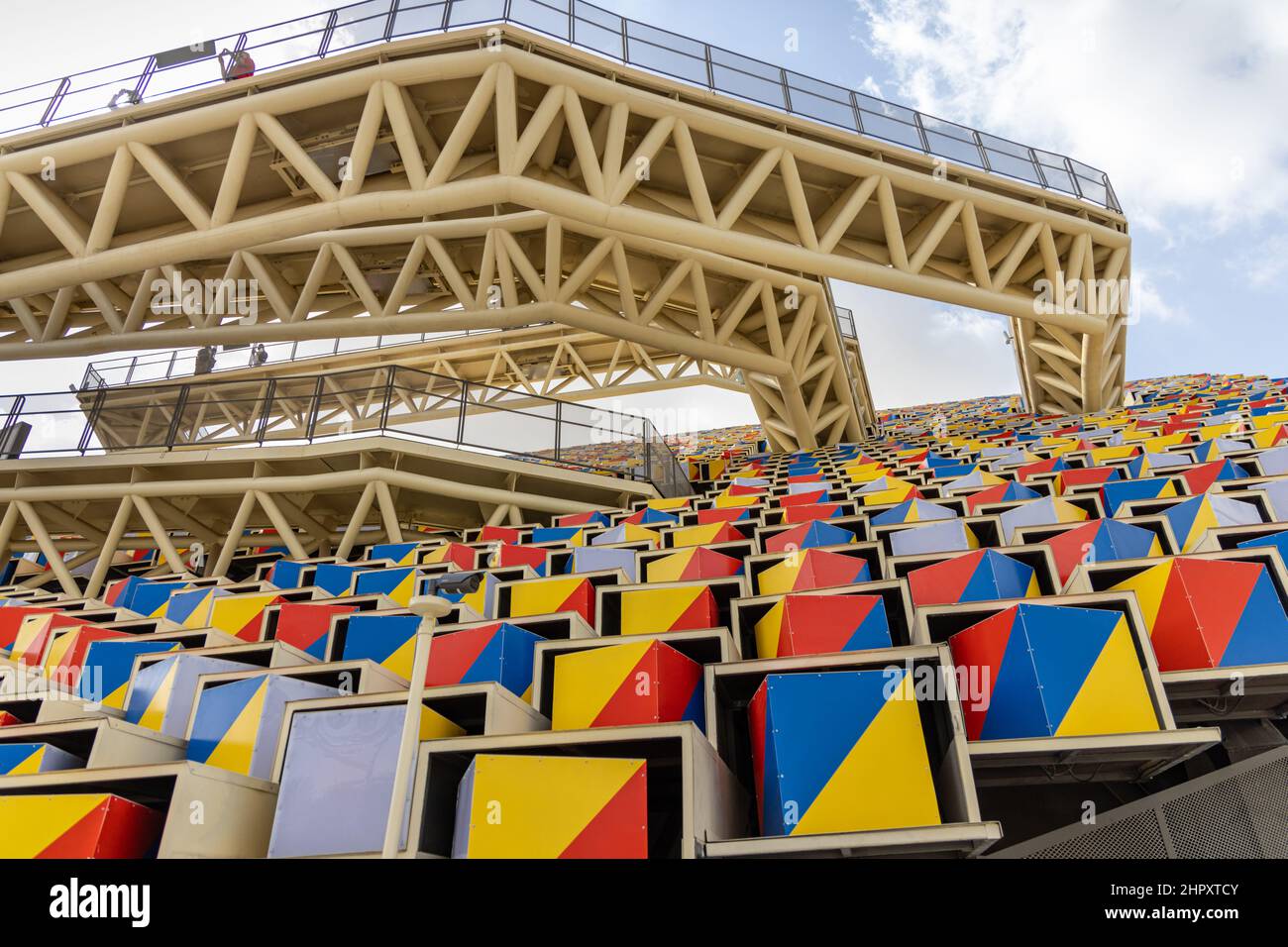 Republic of Korea Pavilion in the Mobility district, at the Dubai EXPO 2020 in the United Arab Emirates. Stock Photo