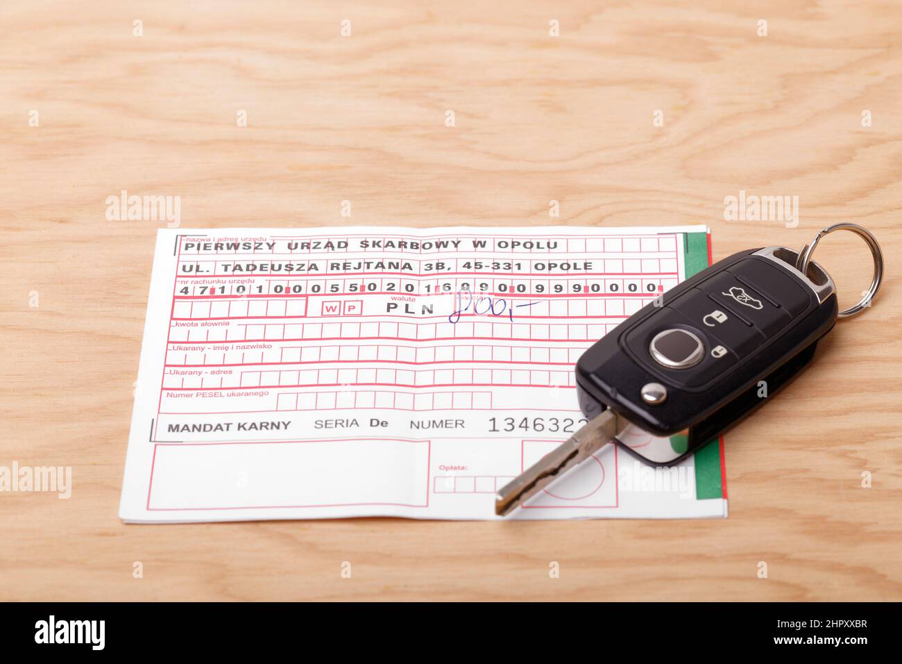 RZESZOW, PODKARPACKIE POLAND 19 February 2022 Penalty mandate of 800