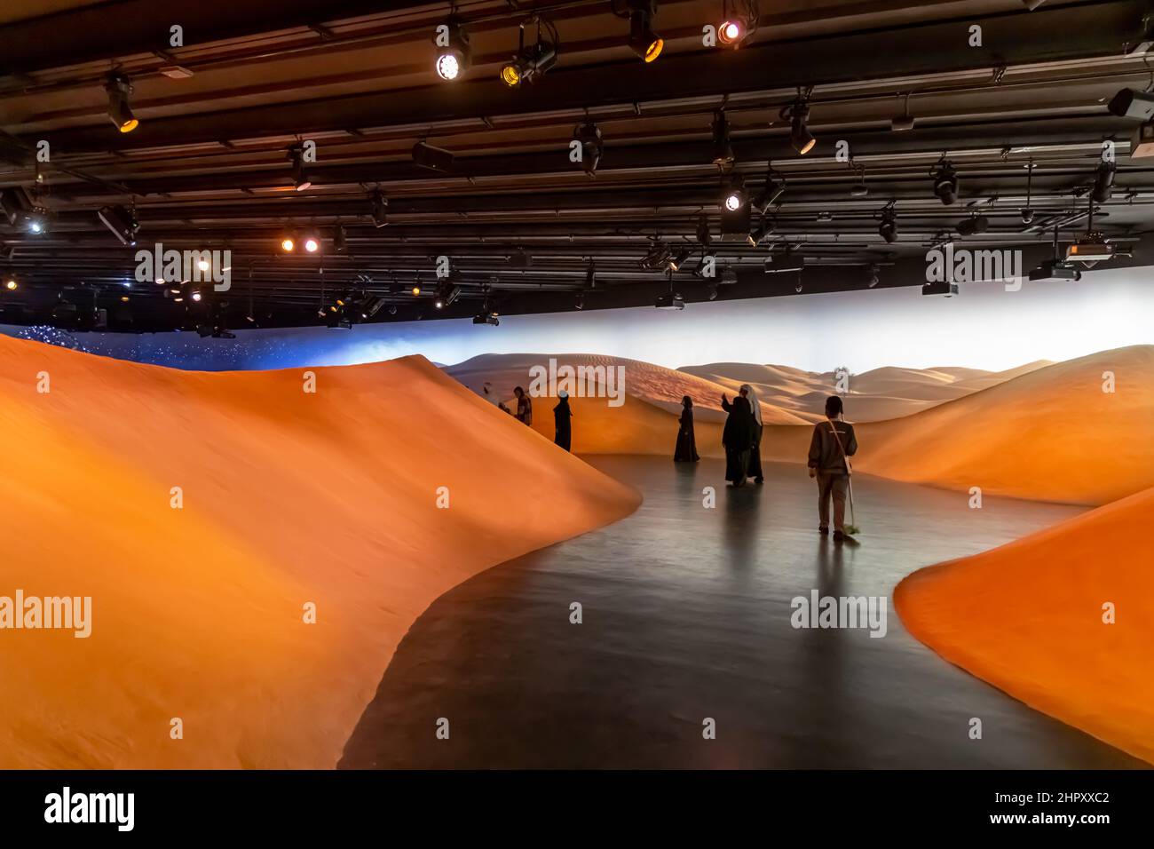 The interior of the UAE Pavilion, and the biggest pavilion at the Dubai Expo 2020, United Arab Emirates. Stock Photo