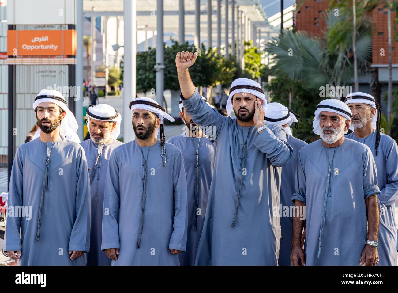 Traditional Arab singing at Dubai Expo 2020 UAE Stock Photo