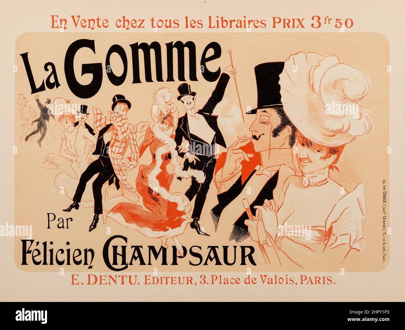 Maîtres de l'affiche, plate 225 - La Gomme, Félicien Champsaur Jules CHERET (Chéret) 1900 Stock Photo