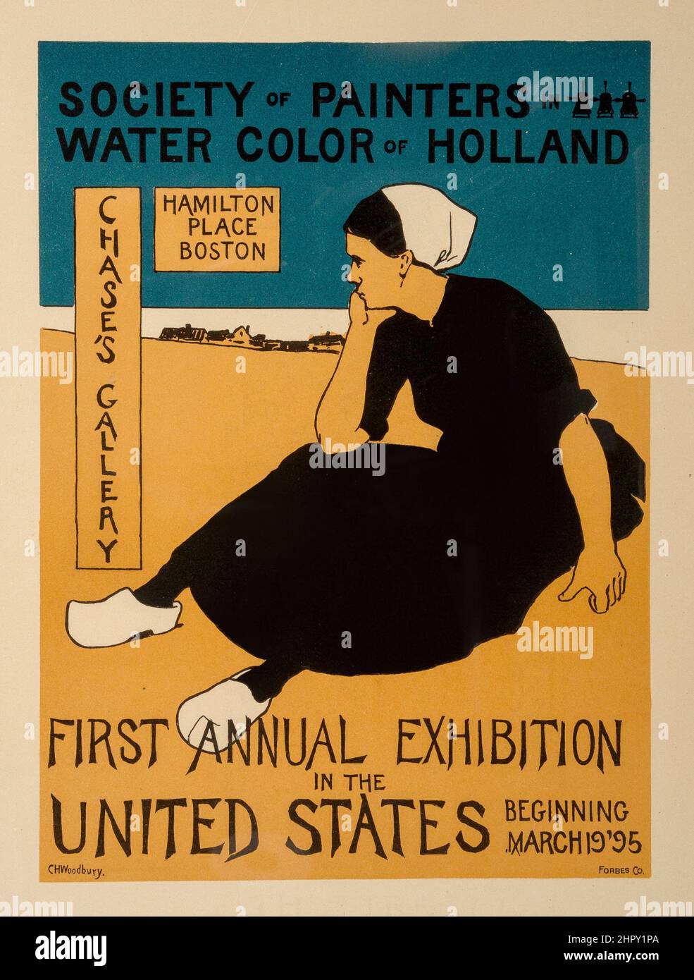 Charles Herbert Woodbury (1864-1940) Society of Painters in Water Color of Holland (from Les Maitres de L'Affiche) c 1895. Stock Photo