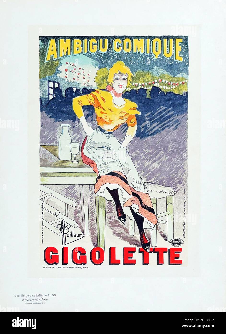 Les Maitres de l'Affiche - Gigolette - plate 30. Ambigu Comique. Artist: Albert Guillaume, c 1896. Theater poster. Stock Photo