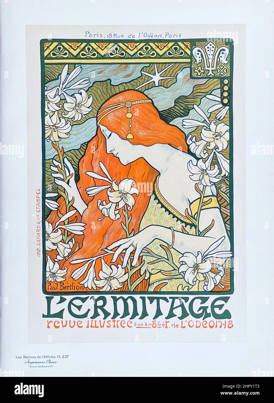 Artist: Paul Berthon - L'ermitage - Maitres de L'affiche, Plate 227 - 1900 - art nouveau style. Stock Photo