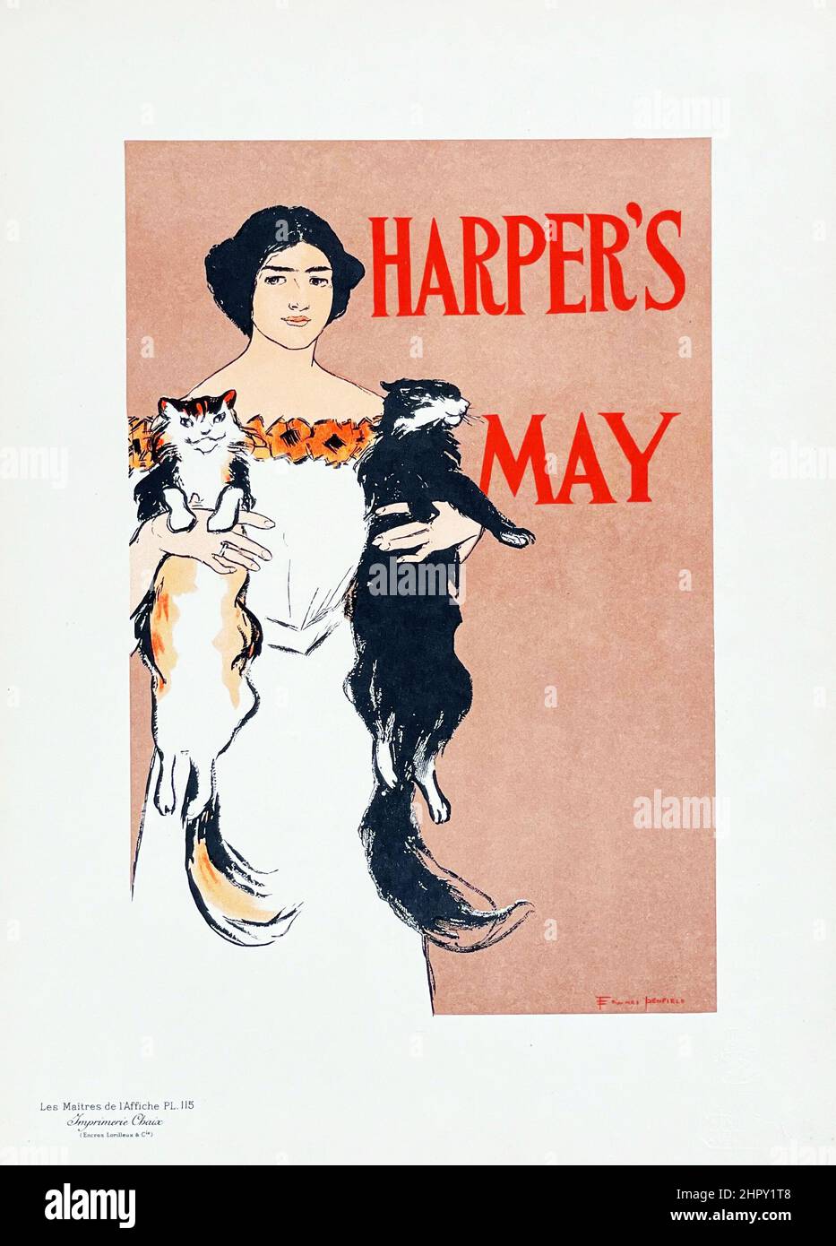 Maitres Affiches by Penfield - Harper's Magazine. Plate 115, May 1897. Stock Photo