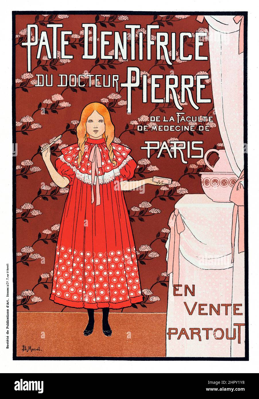 Maitres de l'affiche Vol 1 - Plate 26 - Boutet de Montvel. 1895. Pate Dentifrice Du Docteur Pierre. Paris. Stock Photo