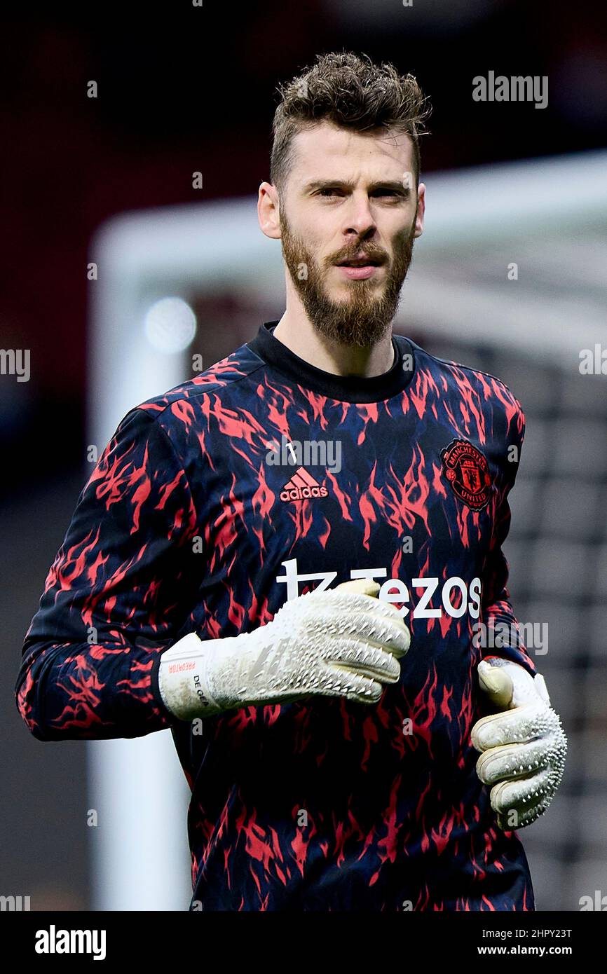 Madrid, Madrid, Spain. 24th Feb, 2022. DAVID DE GEA of Manchester United  during the Champions League football match between Atletico de Madrid and  Manchester United at Wanda Metropolitano Stadium in Madrid, Spain,