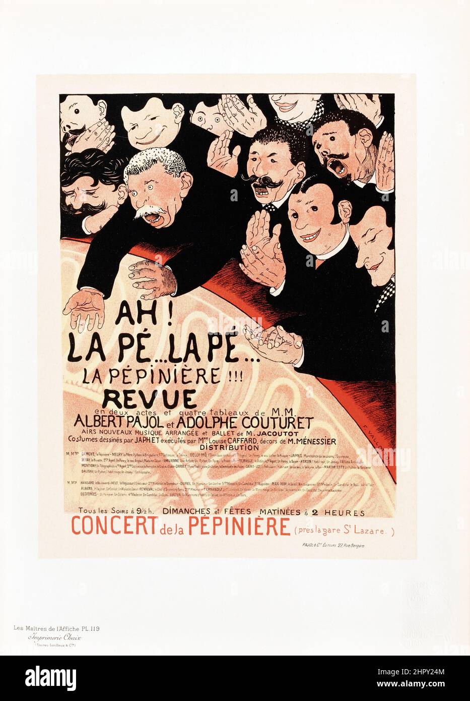Maitres de l'affiche Vol 3 - Plate 119 - Félix Vallotton 1895. La Pepiniere, Revue. Theatre / concert poster. Stock Photo