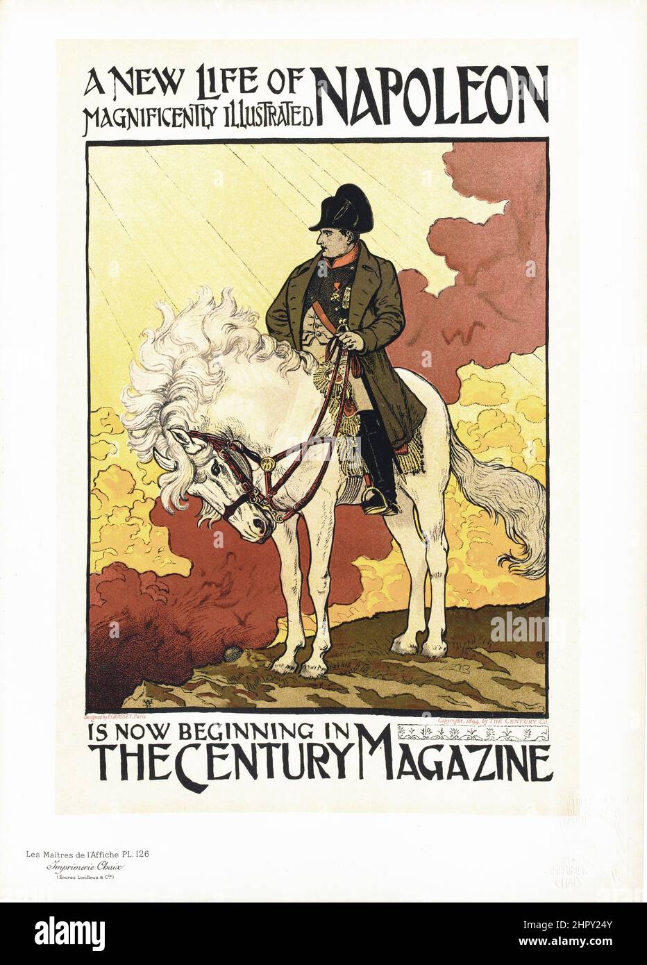 Maitres de l'affiche Vol 3 - Plate 126 - Eugene Grasset - Napoleon - The Century Magazine. Belle époque poster. 1898. Stock Photo